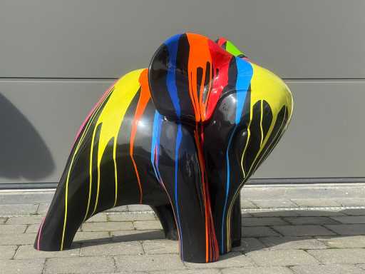 Elephant Abstract Black Trash H63cm