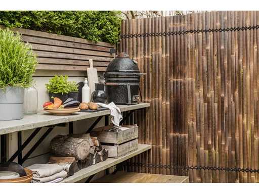 Bambou - Lattes de clôture Sombre - Java - 900x1000 mm (0,9 m2) - Grille à lattes