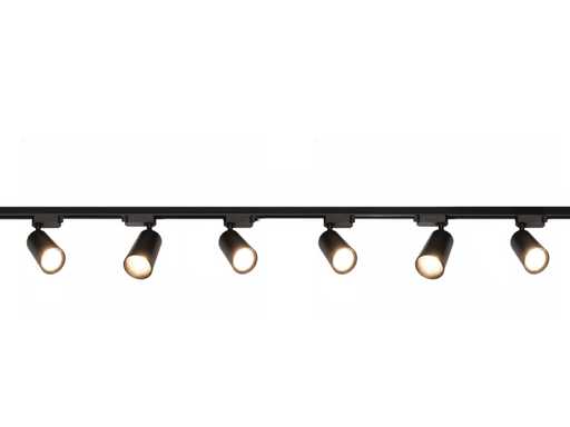 2 meter Rail system with 6 pcs rail spot GU10 fitting with ring (2x)