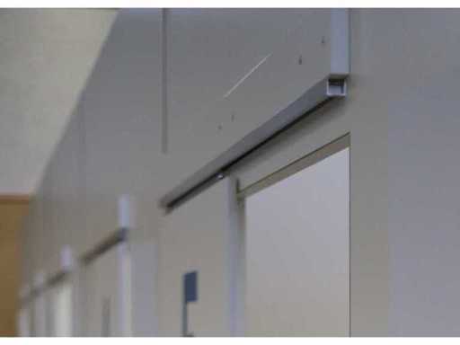 Gilnhammer Schiebetüren weiß, ca. 1m x 2m groß inkl. aller Anbauteile, Sturz, Wandteile  (30x)