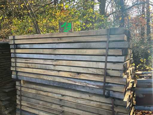 Set di 50 pavimenti per carri in legno di quercia rustica