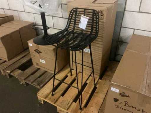 Yara Black Giga Furniture 8822038 tabouret de bar