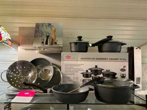 Ensemble de casseroles GSW Gourmet en granit de 10 pièces