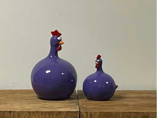 Set van 2 Bolkippen H25cm & H14cm Purple