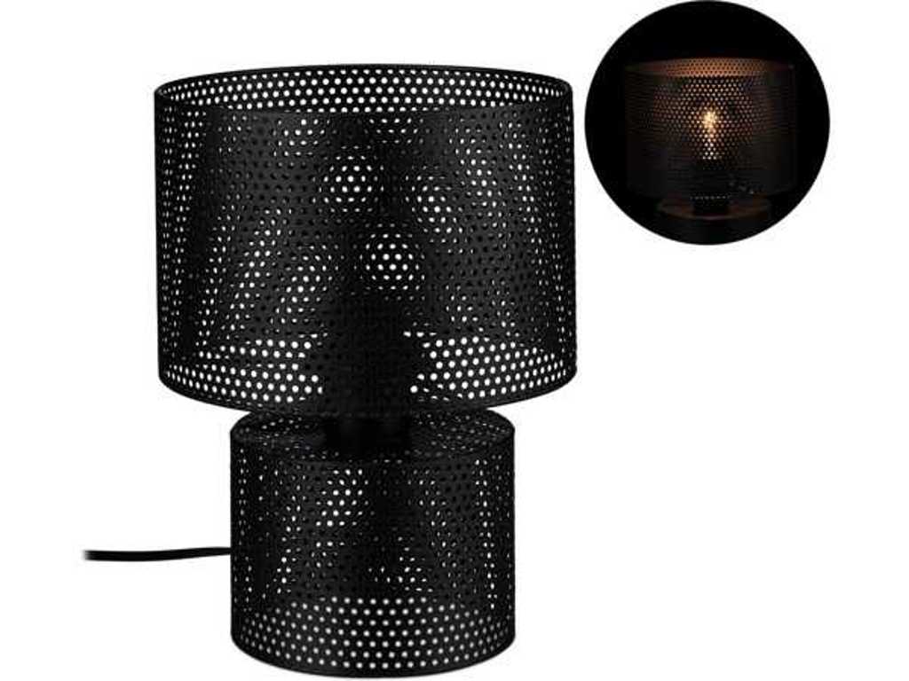 Relaxdays tafellamp zwart - nachtlampje - E27 fitting - Bureaulamp industrieel - Gaas