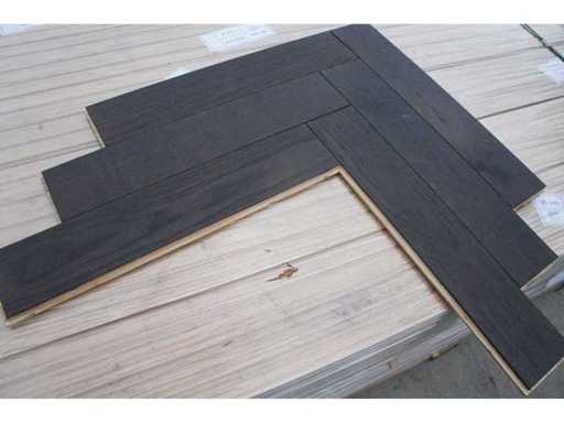 76,05 m² Massief eiken visgraat 20mm Graphit oil