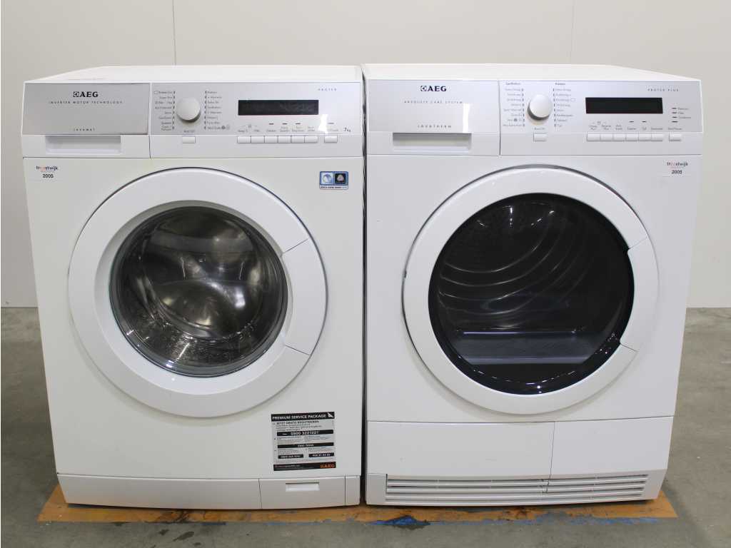 AEG Lavamat Inverter Motor Technology Protex Washing Machine & AEG Lavatherm Absolute Care System Protex Plus Dryer