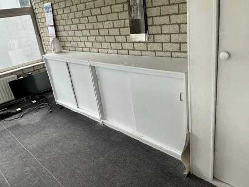 Wooden sliding door cabinet (2x)