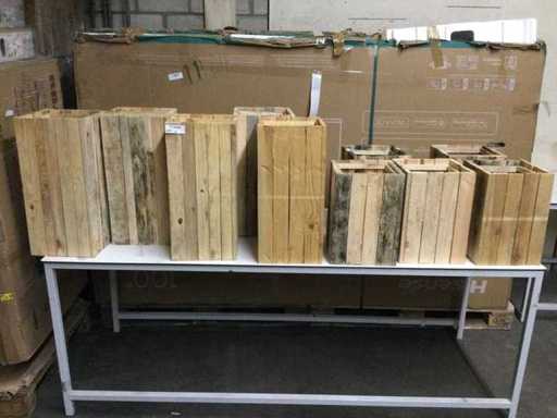 Houten plantenbakken / bloembakken (10x)