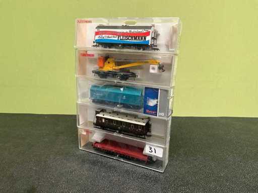 Fleischmann 5281 / 5019 / 905320 / 86 5831 / 66431 Wagon miniature (5x)