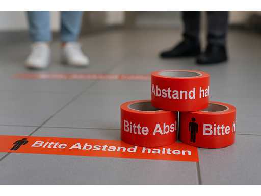 *NOU* Bandă de marcaj pe podea "Vă rugăm să păstrați distanța" (267 de role)