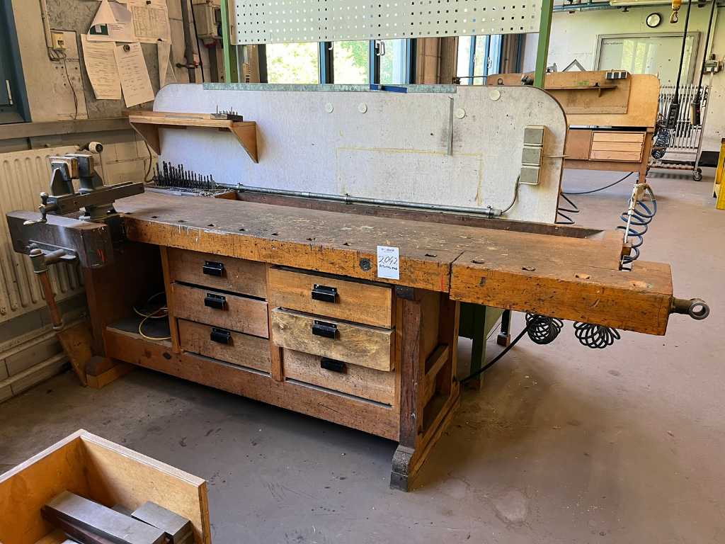 Workbench with tail vise and equipment