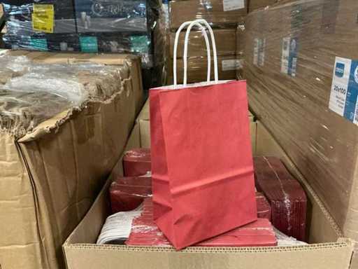 Partia papierowych toreb na przejście 14+8*21cm czerwony (2925x)