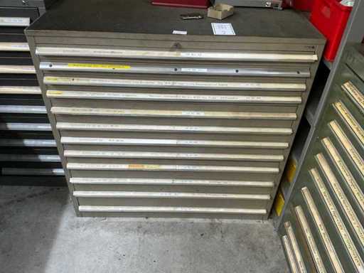 Tool cabinet with cutting and precision tools