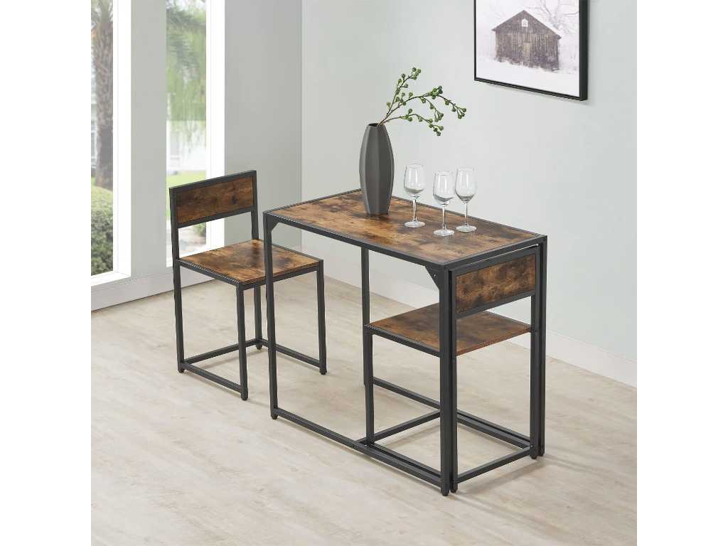 Dining Table and 2 Chairs Set – Industrial Style