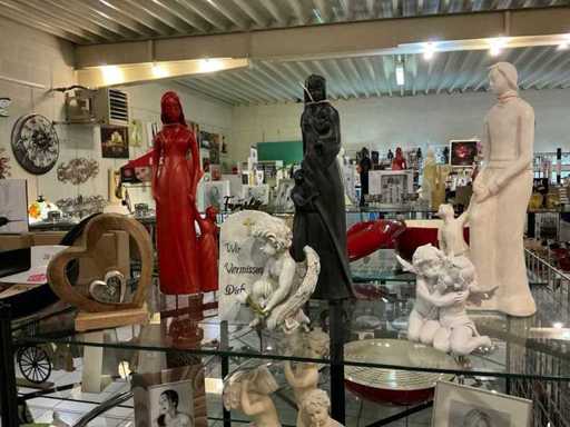 Various gift items and statues