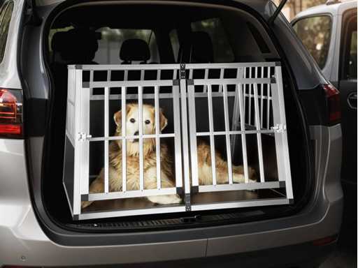 Cage de transport pour chiens double sécurisée sans cloison de séparation