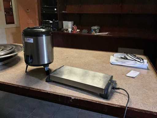 Thermoskan en warmhoudplaatje