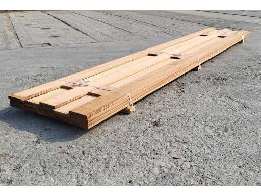 18 x KAPUR Terrasplank 21 x 145mm 7 groeven, lengte 395cm 