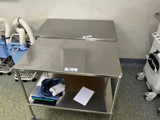 Set van 2 roestvrijstalen trolleys