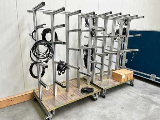 2x fahrbarer Kabel-Dolly / Kragarm-Regal (2x)