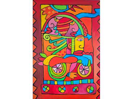 Acrilico su tela Simon Bruno' Continua con il routerk