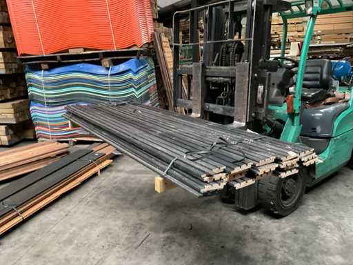 Fichten-Dreifach-Rhombusprofil-Gartenplanke, geschwärzt 250x14,5x2,1 cm (20x)