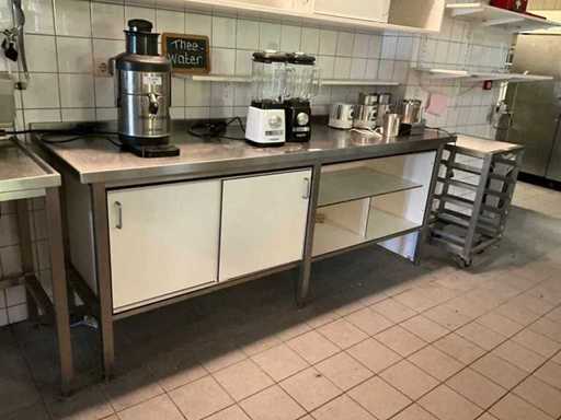 RVS werktafel met onderkast