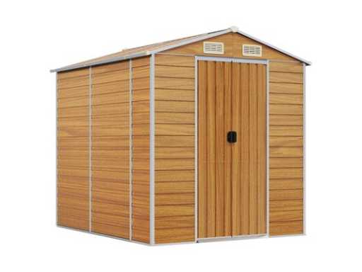 VidaXL metal garden shed wood - 215x191x198 cm