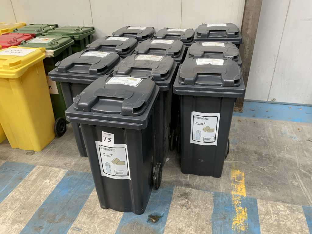 Mülleimer auf Rädern EN 840-1/120L-60kg Abfallbehälter (10x)