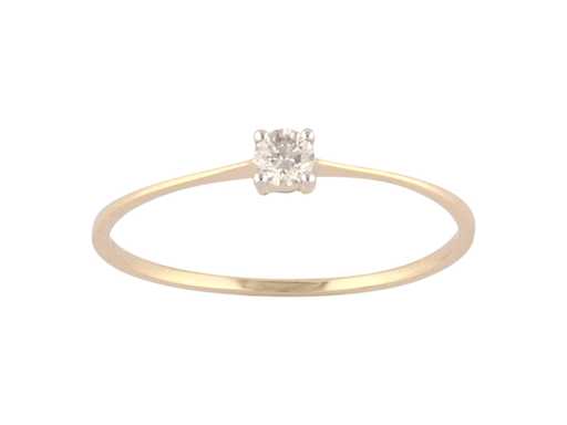18 KT Yellow Gold Ring With Natural Diamond