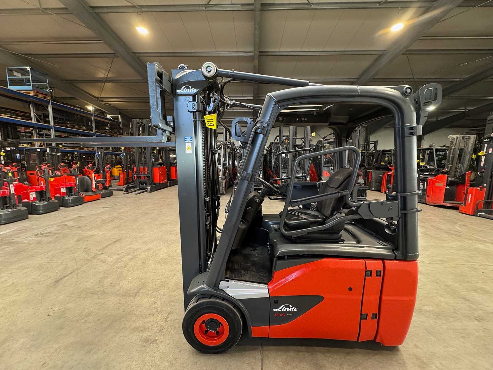 2020 Service + UVV 02/2027 Linde E16-02 EVO 1,600kg Triplex 462cm Electric Forklift 13,871 Hours