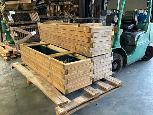 Garlux-Fichtenblumenkasten imprägniert – 180x50x45 cm (3x)