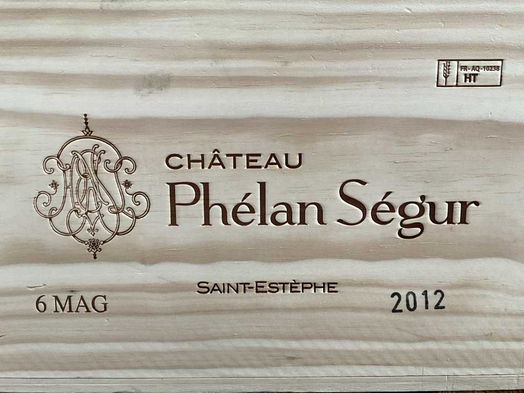 6x Magnum fles Rode wijn CHATEAU PHELAN SEGUR 2012