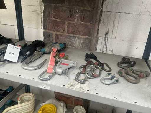 Various fall protection and D-shackles