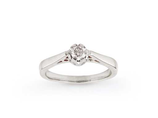 9KT White Gold Ring With Natural Diamond
