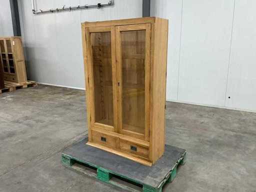 Dębowa szafka na porcelanę 143x88,5x30,5cm