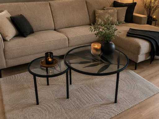 Măsuța laterală Riverdale Amaro 60cm negru - set de 2