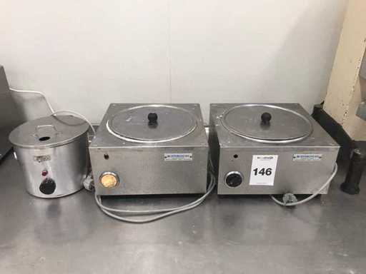 Acier inoxydable dans un bain-marie (3x)