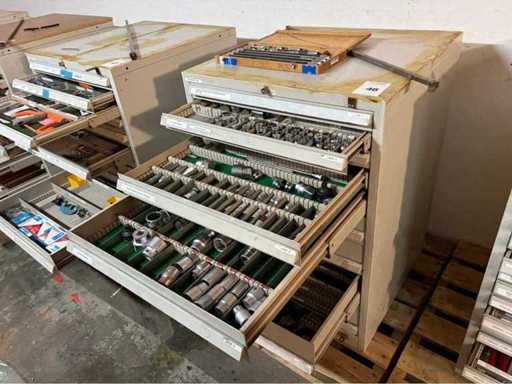 Chest of drawers with hand tools