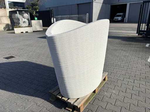 Flower box concrete 3D printed - Oval high - 160 x 40/75 x 100 cm