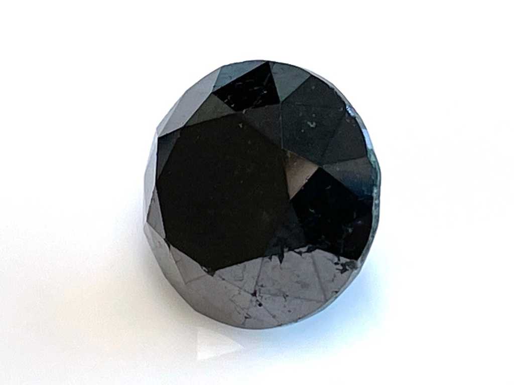 Diamond - 5.68 carats genuine genuine natural black diamond (certified)