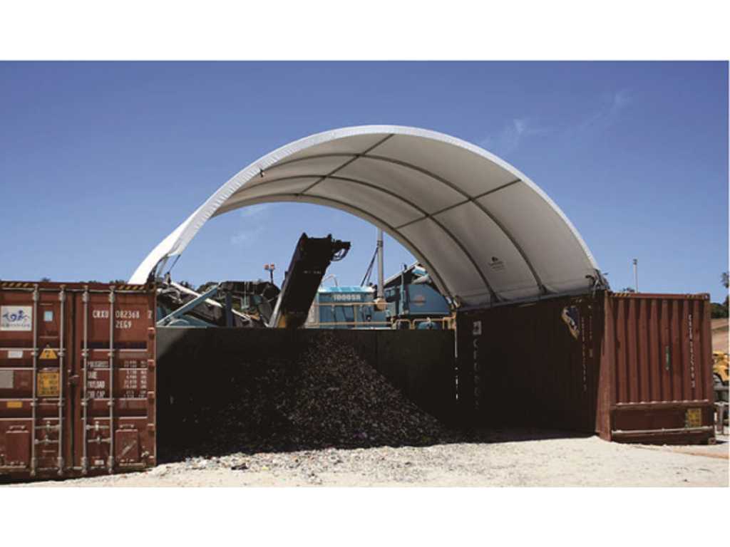 2024 Stahlworks 20ft 6x6 meter Shelter baldacchino / tenda tra 2 container