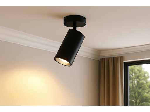 Projecteur de surface GU10 Luminaire rotatif – Noir (8x)