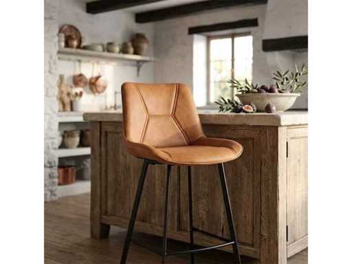 Set van 4 Barkruk  Cognac