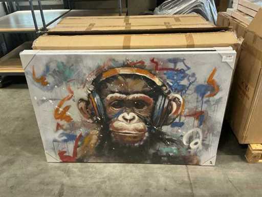 Partij schilderijen oil monkey headset 80x120cm (20x)