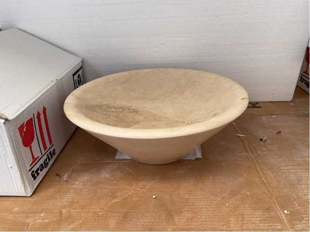 1 x Natural Stone Travertine Beige Washbasin 41.7x15 cm