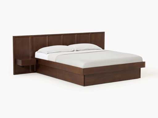 Nanto Wooden Bed with Headboard - 160x200 cm - Westwing Collection