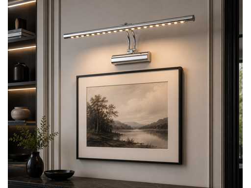 2 x LED Mirror / Painting Light 6W – 4200K Neutral White - Chrome – IP45 – FLAMINGO-6