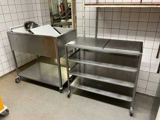 Cărucior din oțel inoxidabil (2x)